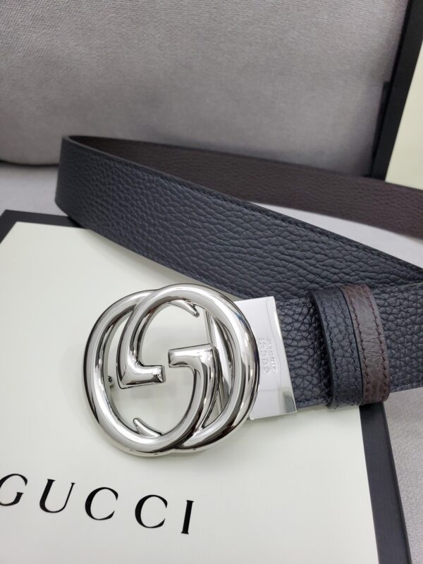 1:1 Replica Gucci Belt With Interlocking G Buckle Black For Women, Women Belt