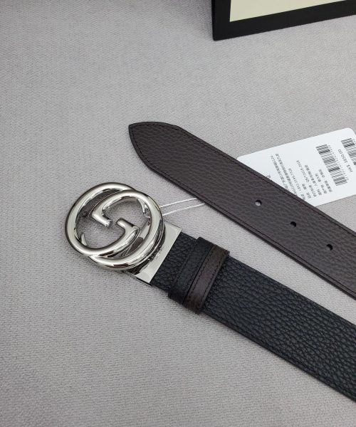 1:1 Replica Gucci Belt With Interlocking G Buckle Black For Women, Women Belt