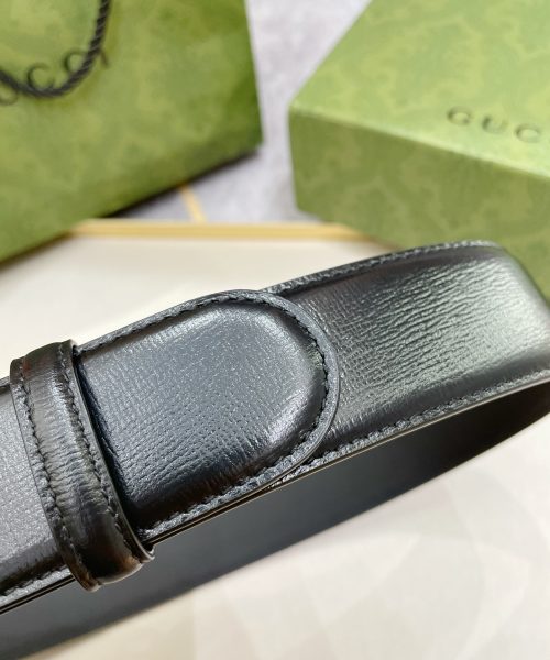 1:1 Replica Gucci Belt With Interlocking G Buckle Black For Women, Women Belt