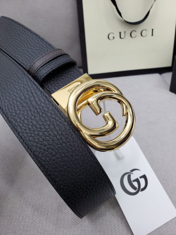 1:1 Replica Gucci Belt With Interlocking G Buckle Black For Women, Women Belt