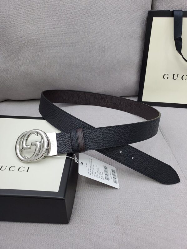 1:1 Replica Gucci Belt With Interlocking G Buckle Black For Women, Women Belt
