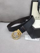 1:1 Replica Gucci Belt With Interlocking G Buckle Black For Women, Women Belt