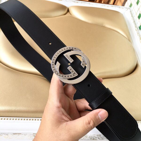 1:1 Replica Gucci Belt With Interlocking G Buckle Black For Women, Women Belt
