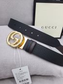 1:1 Replica Gucci Belt With Interlocking G Buckle Black For Women, Women Belt