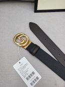 1:1 Replica Gucci Belt With Interlocking G Buckle Black For Women, Women Belt