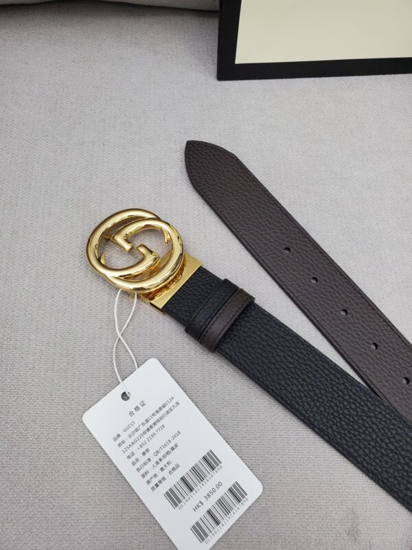 1:1 Replica Gucci Belt With Interlocking G Buckle Black For Women, Women Belt