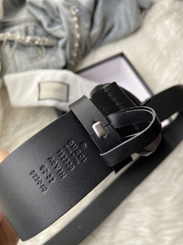 1:1 Replica Gucci Belt With Interlocking G Buckle Black For Women, Women Belt