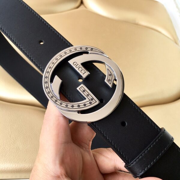 1:1 Replica Gucci Belt With Interlocking G Buckle Black For Women, Women Belt