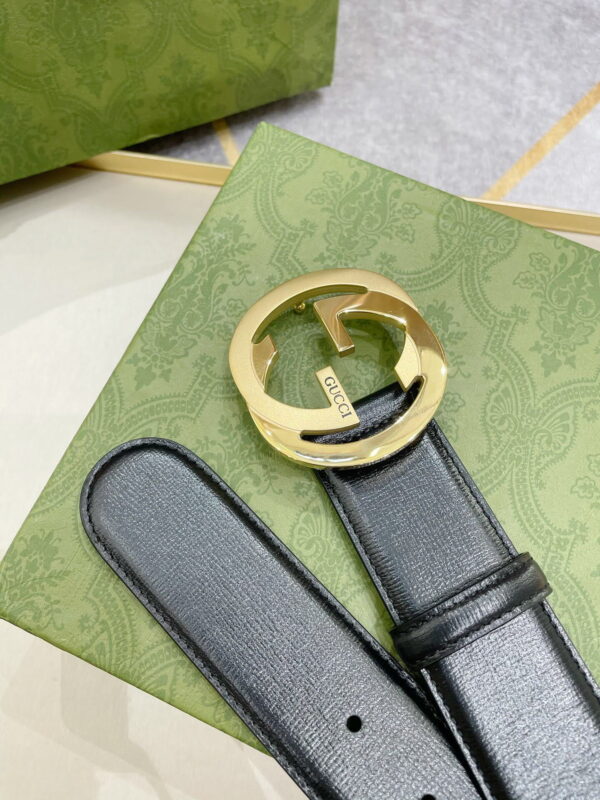 1:1 Replica Gucci Belt With Interlocking G Buckle Black For Women, Women Belt