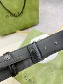 1:1 Replica Gucci Belt With Interlocking G Buckle Black For Women, Women Belt