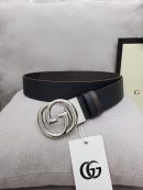 1:1 Replica Gucci Belt With Interlocking G Buckle Black For Women, Women Belt