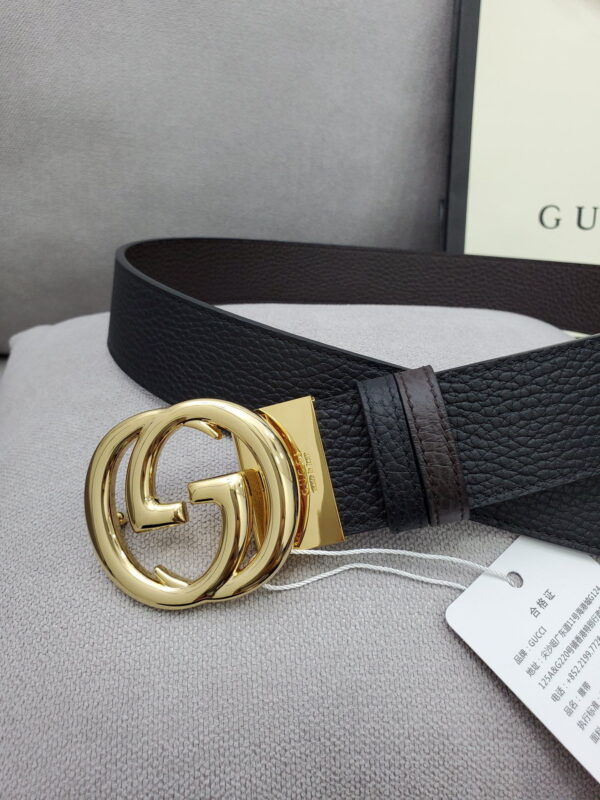 1:1 Replica Gucci Belt With Interlocking G Buckle Black For Women, Women Belt