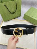 1:1 Replica Gucci Belt With Interlocking G Buckle Black For Women, Women Belt