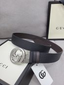 1:1 Replica Gucci Belt With Interlocking G Buckle Black For Women, Women Belt