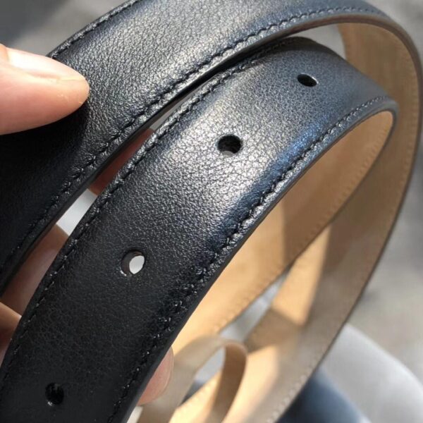 1:1 Replica Gucci Belt With Interlocking G Buckle Black/Cream GG, Women Belt 370717