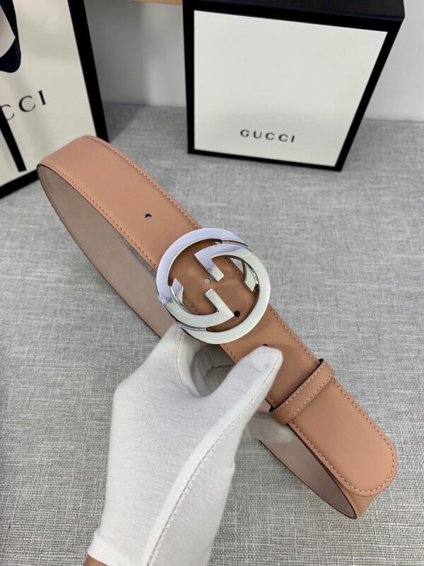 1:1 Replica Gucci Belt With Interlocking G Buckle Brown GG, Women Belt ‎370717