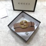 1:1 Replica Gucci Belt With Interlocking G Buckle Brown GG, Women Belt 370717
