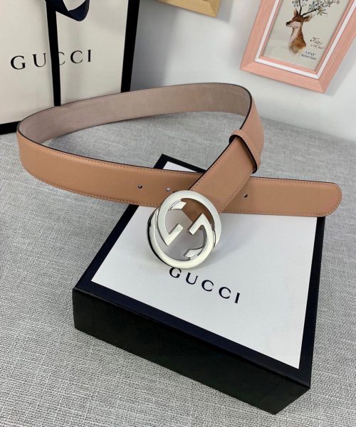 1:1 Replica Gucci Belt With Interlocking G Buckle Brown GG, Women Belt ‎370717