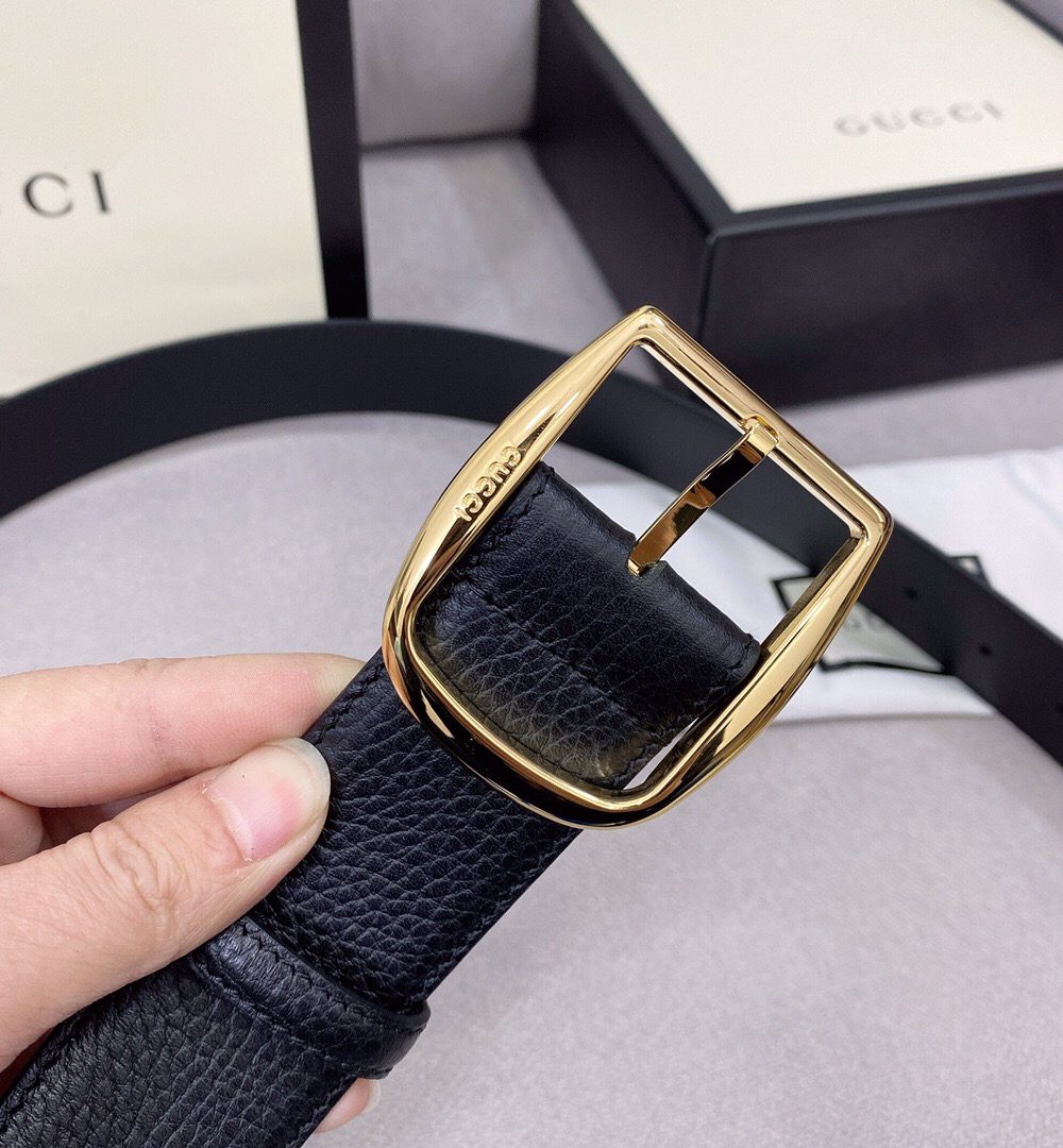 1:1 Replica Gucci Belt With Rectangular Buckle Black For Women, Women Belt