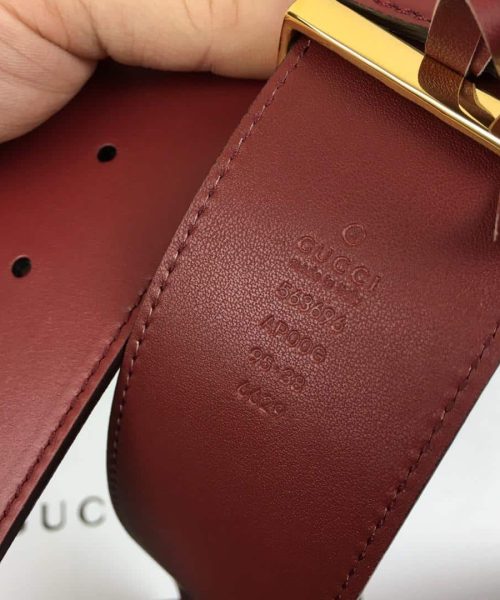 1:1 Replica Gucci Belt With Snakeskin Double G Buckle Red For Women, Women Belt