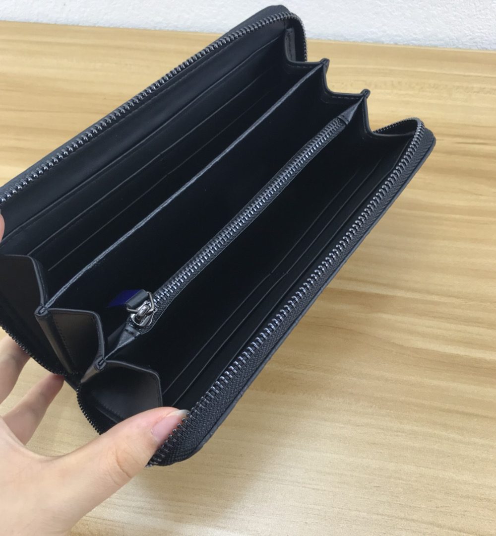 1:1 Replica Gucci Black GG Embossed Zip Around With White Line Wallet For Men, Men's Wallet 19cm/7.5in GG