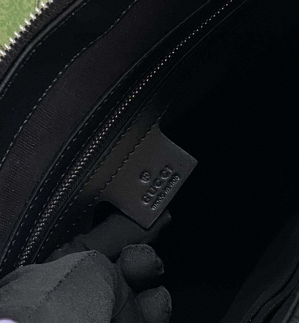 1:1 Replica Gucci Black Messenger Black/Grey GG Supreme Canvas Blue And Red Web For Men 14in/35cm 474139 K5ICN 1095