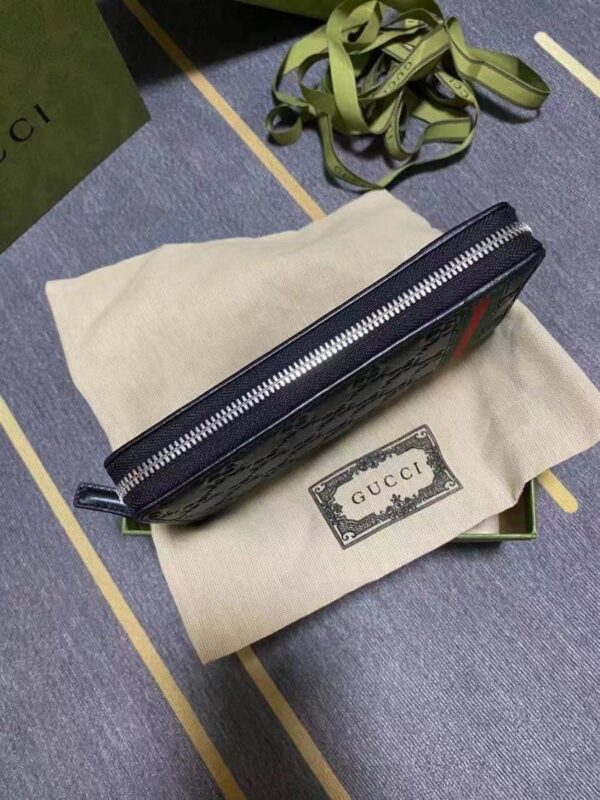 Gucci Black Zip Around Wallet For Men, Men's Wallet 19cm/7.5in  GG