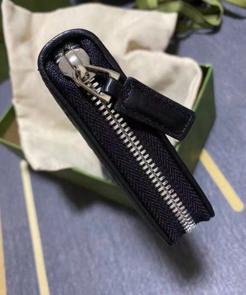 1:1 Replica Gucci Black Zip Around Wallet For Men, Men's Wallet 19cm/7.5in  GG