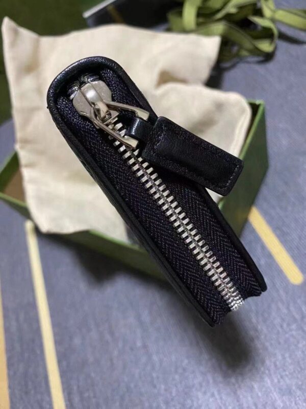 Gucci Black Zip Around Wallet For Men, Men's Wallet 19cm/7.5in  GG