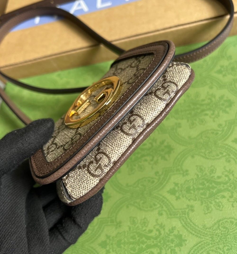 1:1 Replica Gucci Blondie Card Case Wallet Beige For Women, Women's Bags 4.5in/12cm GG‎ ‎698635 K9GSG 8358