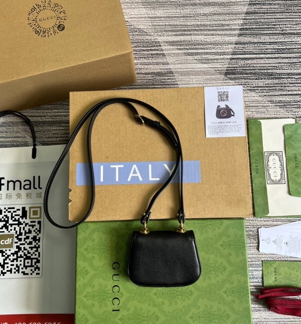 1:1 Replica Gucci Blondie Card Case Wallet Black For Women, Women's Bags 4.5in/12cm GG ‎698635 UXX0G 1000