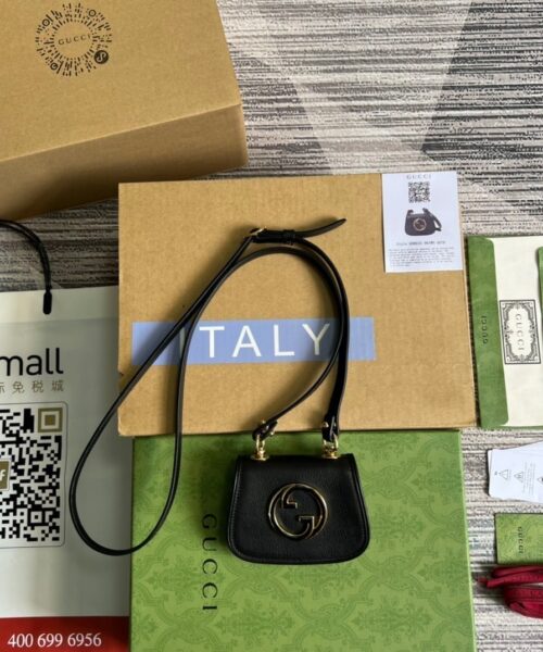 1:1 Replica Gucci Blondie Card Case Wallet Black For Women, Women's Bags 4.5in/12cm GG ‎698635 UXX0G 1000