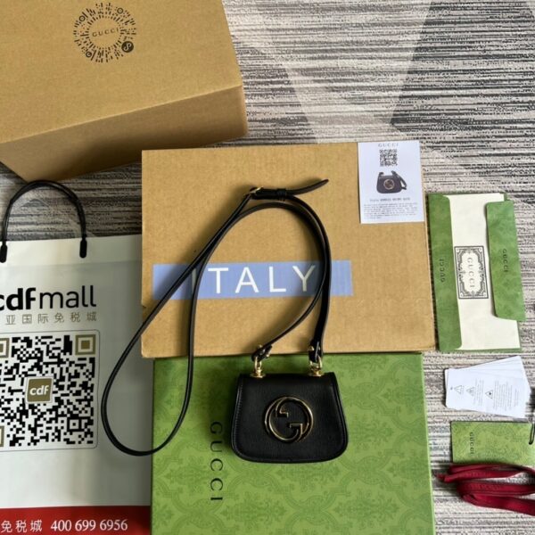 1:1 Replica Gucci Blondie Card Case Wallet Black For Women, Women's Bags 4.5in/12cm GG ‎698635 UXX0G 1000