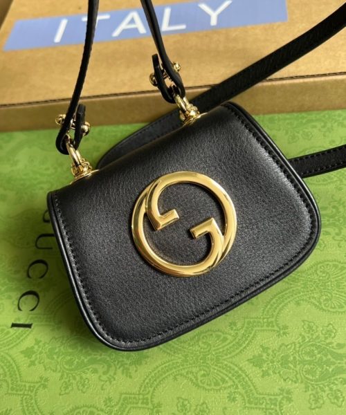 1:1 Replica Gucci Blondie Card Case Wallet Black For Women, Women's Bags 4.5in/12cm GG ‎698635 UXX0G 1000