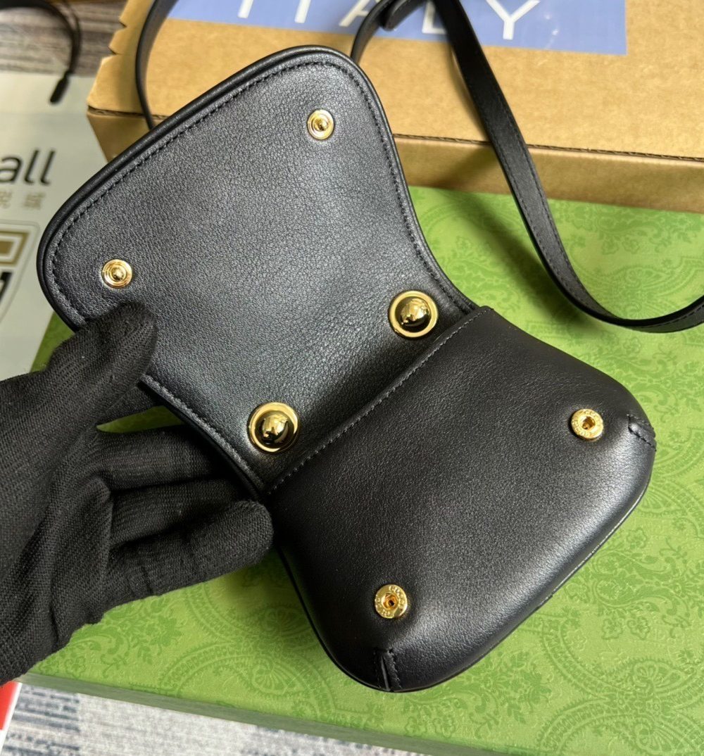 1:1 Replica Gucci Blondie Card Case Wallet Black For Women, Women's Bags 4.5in/12cm GG ‎698635 UXX0G 1000