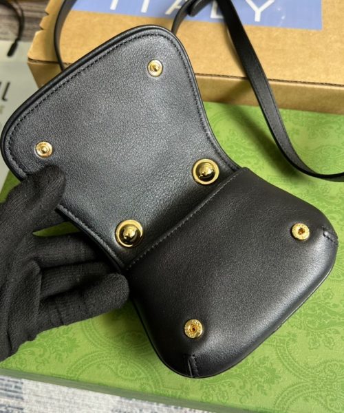 1:1 Replica Gucci Blondie Card Case Wallet Black For Women, Women's Bags 4.5in/12cm GG ‎698635 UXX0G 1000