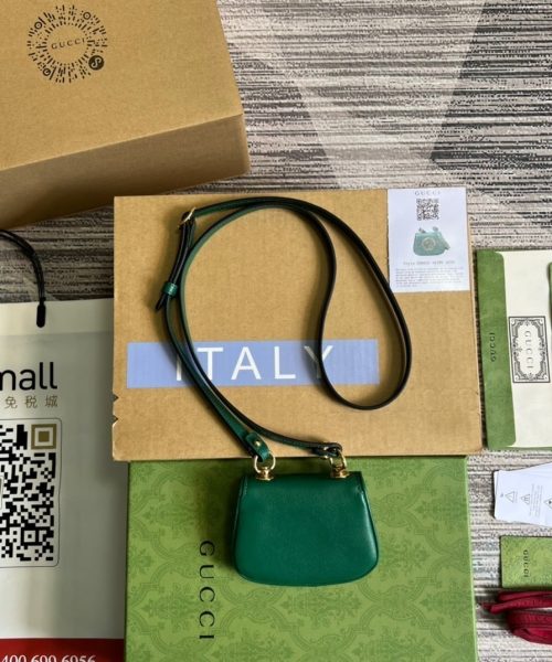 1:1 Replica Gucci Blondie Card Case Wallet Green For Women, Women's Bags 4.5in/12cm GG 698635 UXX0G 3120