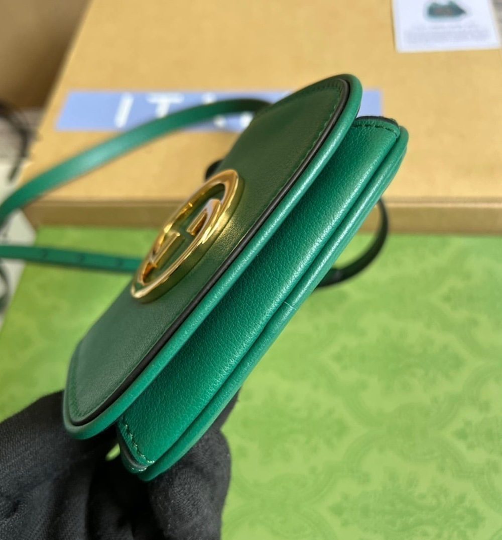 1:1 Replica Gucci Blondie Card Case Wallet Green For Women, Women's Bags 4.5in/12cm GG 698635 UXX0G 3120