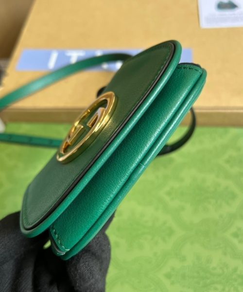 1:1 Replica Gucci Blondie Card Case Wallet Green For Women, Women's Bags 4.5in/12cm GG 698635 UXX0G 3120