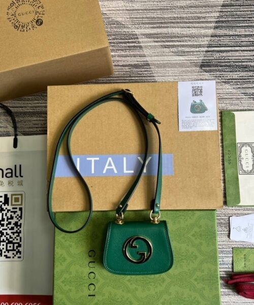 1:1 Replica Gucci Blondie Card Case Wallet Green For Women, Women's Bags 4.5in/12cm GG 698635 UXX0G 3120