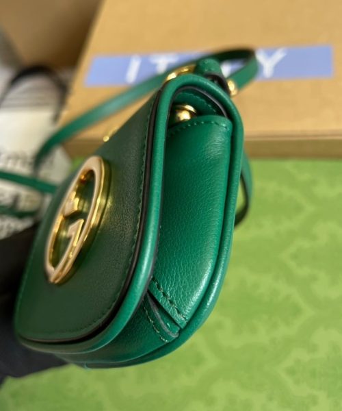 1:1 Replica Gucci Blondie Card Case Wallet Green For Women, Women's Bags 4.5in/12cm GG 698635 UXX0G 3120