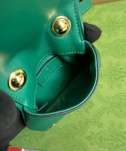 1:1 Replica Gucci Blondie Card Case Wallet Green For Women, Women's Bags 4.5in/12cm GG 698635 UXX0G 3120