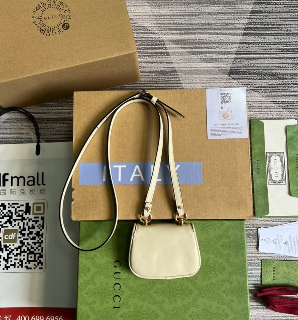 1:1 Replica Gucci Blondie Card Case Wallet White For Women, Women's Bags 4.5in/12cm GG 698635 UXX0G 9022