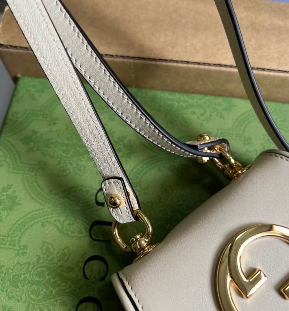 1:1 Replica Gucci Blondie Card Case Wallet White For Women, Women's Bags 4.5in/12cm GG 698635 UXX0G 9022