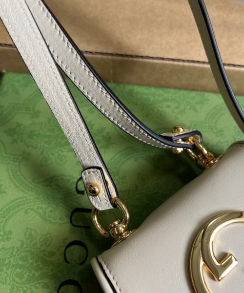 1:1 Replica Gucci Blondie Card Case Wallet White For Women, Women's Bags 4.5in/12cm GG 698635 UXX0G 9022