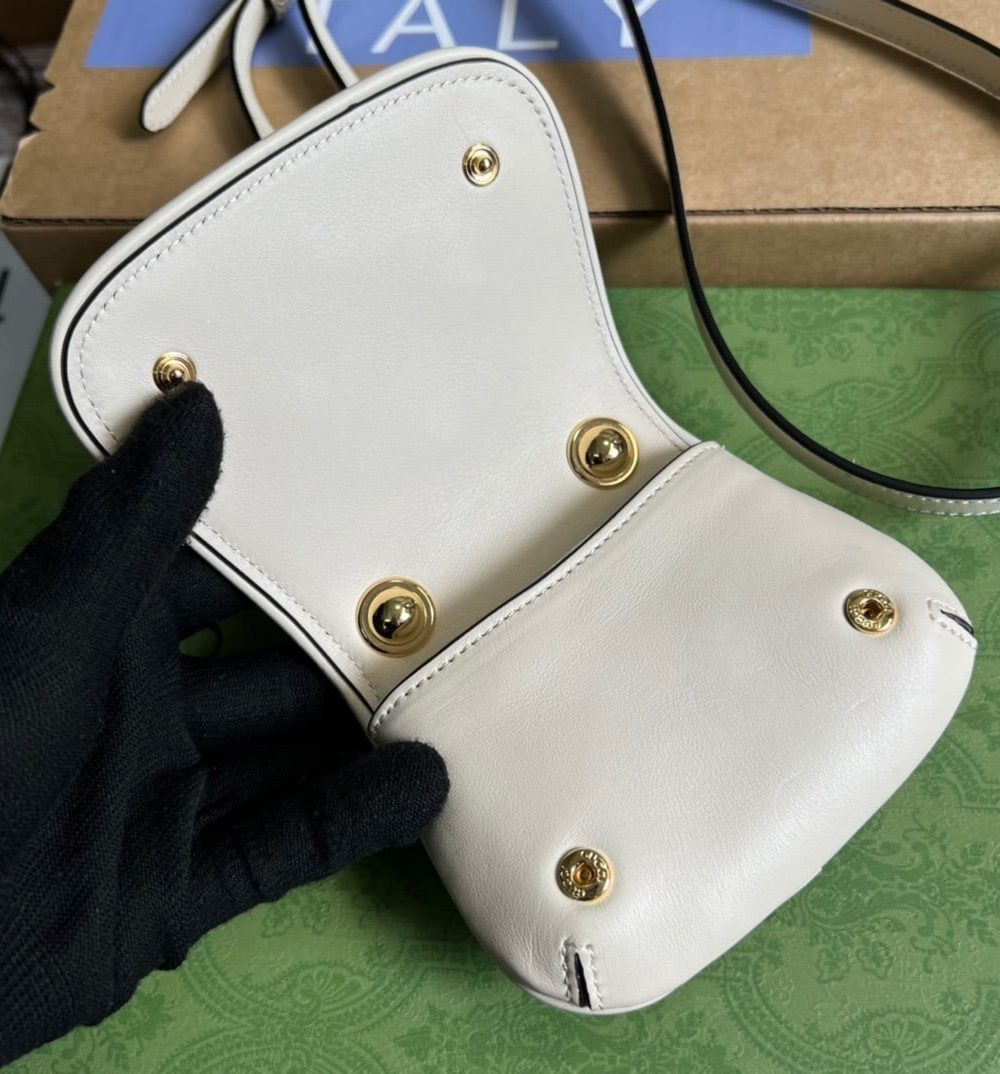 1:1 Replica Gucci Blondie Card Case Wallet White For Women, Women's Bags 4.5in/12cm GG 698635 UXX0G 9022