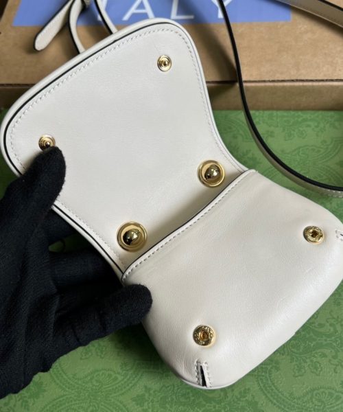1:1 Replica Gucci Blondie Card Case Wallet White For Women, Women's Bags 4.5in/12cm GG 698635 UXX0G 9022