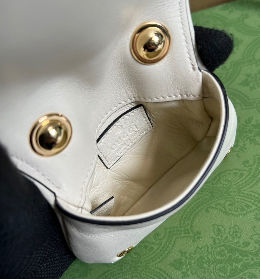 1:1 Replica Gucci Blondie Card Case Wallet White For Women, Women's Bags 4.5in/12cm GG 698635 UXX0G 9022