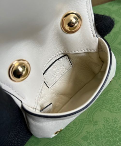 1:1 Replica Gucci Blondie Card Case Wallet White For Women, Women's Bags 4.5in/12cm GG 698635 UXX0G 9022