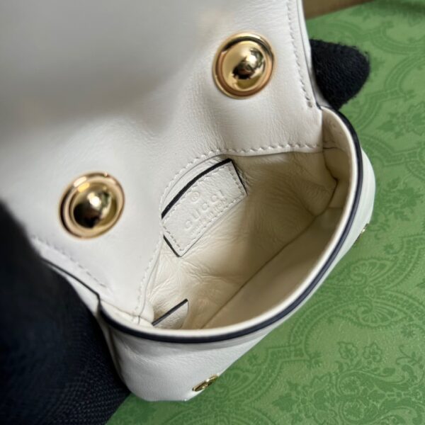 1:1 Replica Gucci Blondie Card Case Wallet White For Women, Women's Bags 4.5in/12cm GG 698635 UXX0G 9022